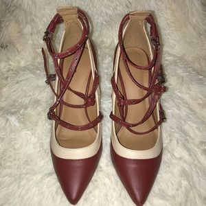 Burgundy and Tan Heels!